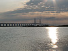 Öresundbrücke vor Malmö im Abendlicht